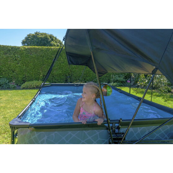 EXIT Lime pool 300x200x65cm with filter pump and canopy - green