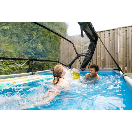 EXIT Soft Grey pool 300x200x65cm with filter pump and dome - grey