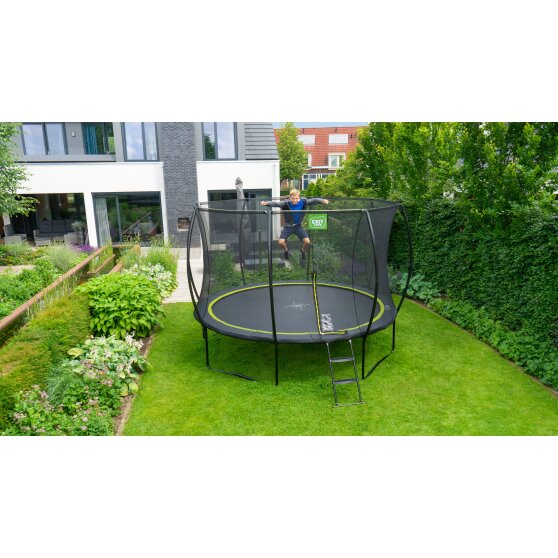 EXIT Silhouette trampoline ø244cm with ladder - black