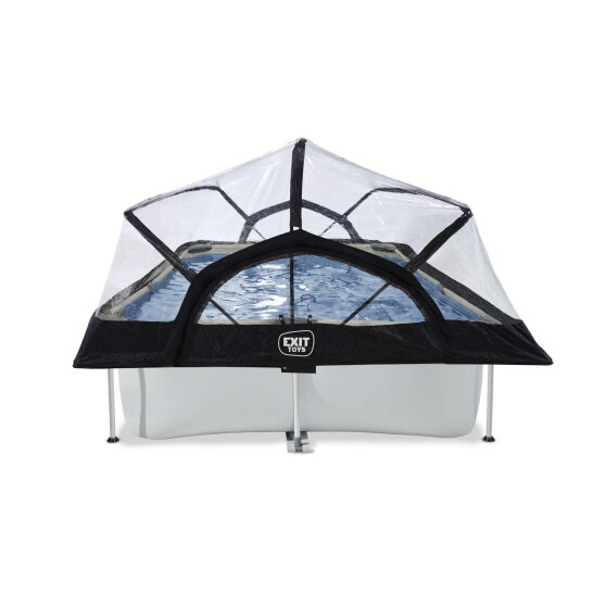 EXIT Soft Grey pool 300x200x65cm with filter pump and dome - grey