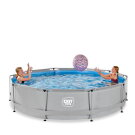 EXIT Soft Grey pool ø360x76cm with filter pump - grey