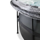 EXIT Black Leather pool &oslash;427x122cm with sand filter pump and dome and accessory set - black