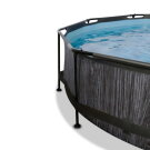 EXIT Black Wood pool &oslash;300x76cm with filter pump and dome - black