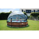 EXIT Black Wood pool ø360x76cm with filter pump and dome - black