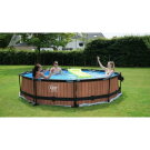 EXIT Wood pool ø360x76cm with filter pump - brown
