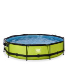 EXIT Lime pool ø360x76cm with filter pump and dome - green