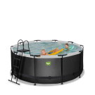 EXIT Black Leather pool &oslash;360x122cm with sand filter pump - black