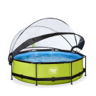 EXIT Lime pool &oslash;300x76cm with filter pump and dome - green
