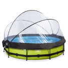 EXIT Lime pool &oslash;360x76cm with filter pump and dome and canopy - green
