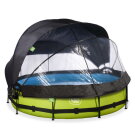 EXIT Lime pool &oslash;360x76cm with filter pump and dome and canopy - green