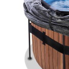 EXIT Wood pool ø450x122cm with sand filter pump and dome - brown