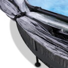 EXIT Black Wood pool ø360x76cm with filter pump and dome and canopy - black