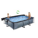 EXIT Stone pool 300x200x65cm with filter pump and canopy - grey