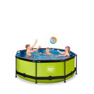 EXIT Lime pool &oslash;244x76cm with filter pump - green