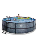 EXIT Stone pool ø427x122cm with filter pump - grey