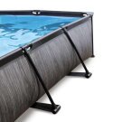EXIT Black Wood pool 300x200x65cm with filter pump and canopy - black