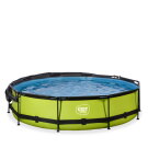 EXIT Lime pool &oslash;360x76cm with filter pump and canopy - green