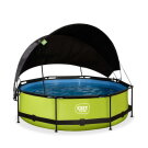EXIT Lime pool &oslash;300x76cm with filter pump and canopy - green