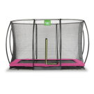 EXIT Silhouette ground trampoline 244x366cm with safety net - pink