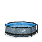 EXIT Stone pool &oslash;300x76cm with filter pump - grey