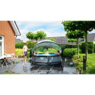 EXIT Black Wood pool &oslash;300x76cm with filter pump and dome - black