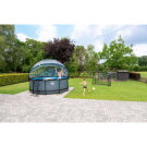 EXIT Black Leather pool ø360x122cm with sand filter pump and dome and accessory set - black