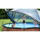 EXIT Stone pool &oslash;360x76cm with filter pump and dome - grey
