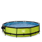 EXIT Lime pool &oslash;360x76cm with filter pump and dome and canopy - green