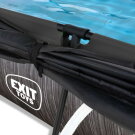 EXIT Black Wood pool 300x200x65cm with filter pump and canopy - black