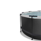 EXIT Black Leather pool ø360x122cm with sand filter pump and dome - black