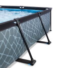 EXIT Stone pool 220x150x65cm with filter pump and dome - grey