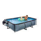 EXIT Stone pool 300x200x65cm with filter pump and dome - grey