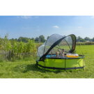 EXIT Lime pool &oslash;300x76cm with filter pump and dome - green
