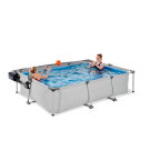 EXIT Soft Grey pool 300x200x65cm with filter pump and dome - grey