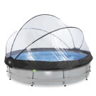 EXIT Soft Grey pool &oslash;360x76cm with filter pump and dome - grey
