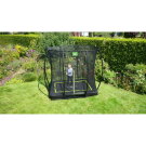EXIT Silhouette ground trampoline 153x214cm with safety net - black
