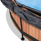 EXIT Wood pool &oslash;360x76cm with filter pump and canopy - brown