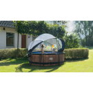 EXIT Black Wood pool ø244x76cm with filter pump and dome - black
