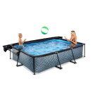 EXIT Stone pool 300x200x65cm with filter pump and canopy - grey