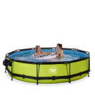 EXIT Lime pool &oslash;360x76cm with filter pump and dome and canopy - green
