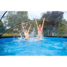 EXIT Wood pool &oslash;360x122cm with sand filter pump and dome - brown