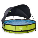 EXIT Lime pool &oslash;360x76cm with filter pump and canopy - green
