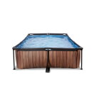 EXIT Wood pool 300x200x65cm with filter pump - brown