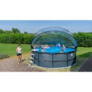 EXIT Black Leather pool ø450x122cm with sand filter pump and dome - black
