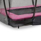 EXIT Silhouette ground trampoline 153x214cm with safety net - pink