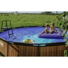EXIT Wood pool ø427x122cm with sand filter pump - brown