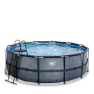 EXIT Stone pool &oslash;427x122cm with sand filter pump - grey