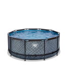 EXIT Stone pool &oslash;360x122cm with sand filter pump - grey