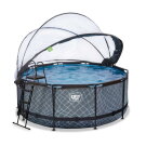 EXIT Stone pool &oslash;360x122cm with sand filter pump and dome - grey