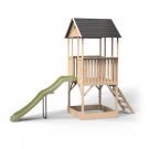 EXIT Panorama 500 wooden playhouse with slide and sandpit